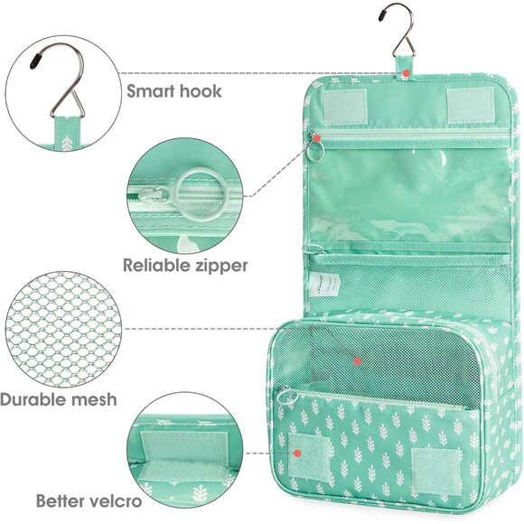 Hanging Travel Toiletry Bag Cosmetic Make up Organizer for Women Waterproof - Picture 4 of 7